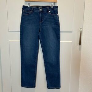 BANDOLINO Mandie High Rise Straight Leg Jeans Womens 8S Medium Wash Denim